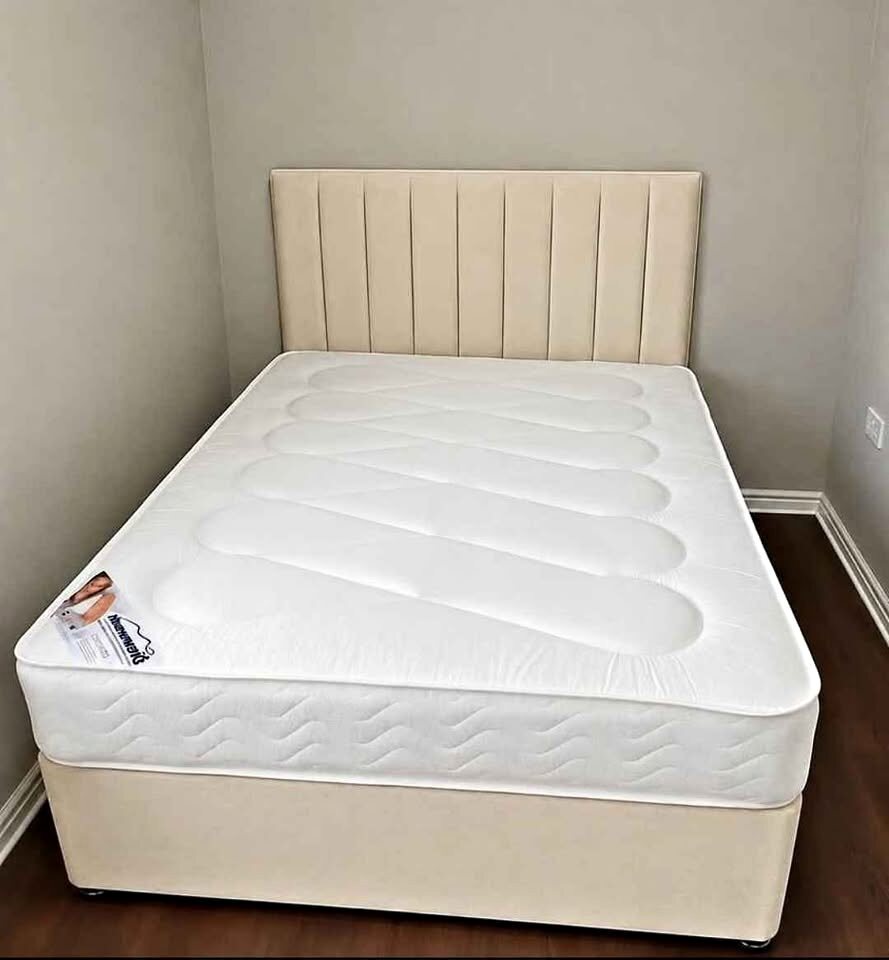 Cream single divan bed